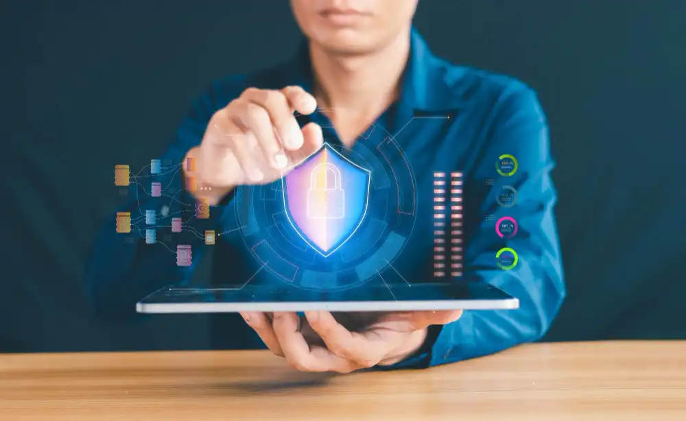 MVP security and scalability architecture diagram showing microservices, database scaling, and security layers
